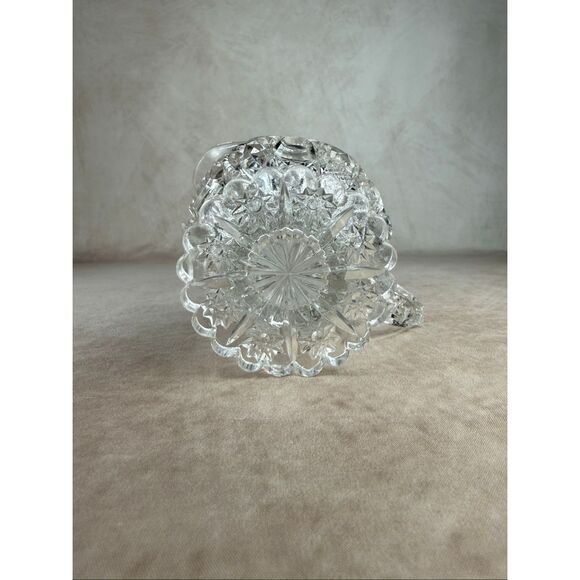 EAPG Vintage Imperial Zippered Heart Pitcher Glass Manganese Glow - Picture 7 of 11